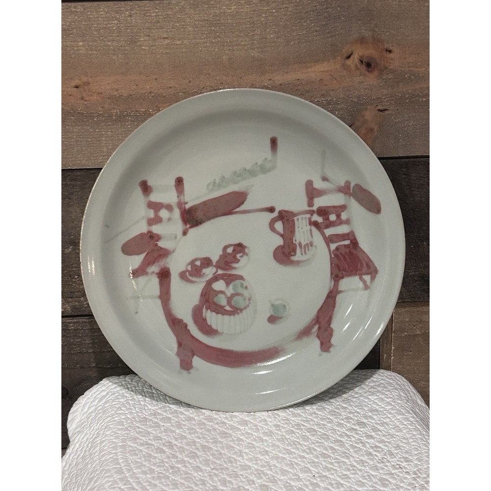 Iron‎ Mountain Stoneware Solid Cherry 11" Dinner Plate VTG EUC